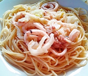 いかとアンチョビのスパゲティ