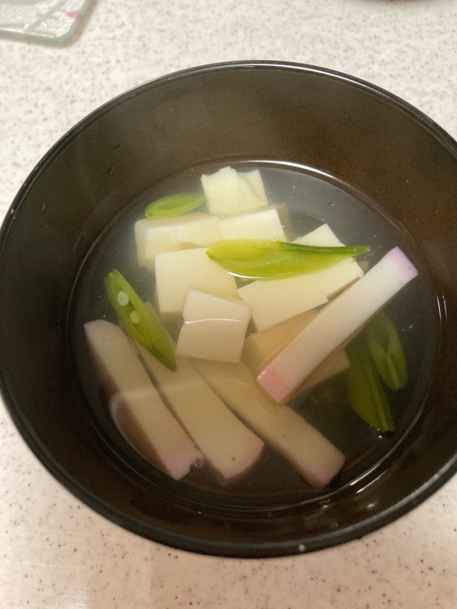 お吸い物☆蒲鉾 豆腐 さやえんどう