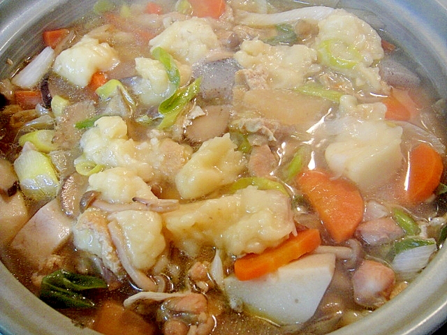 残り野菜で☆すいとん鍋