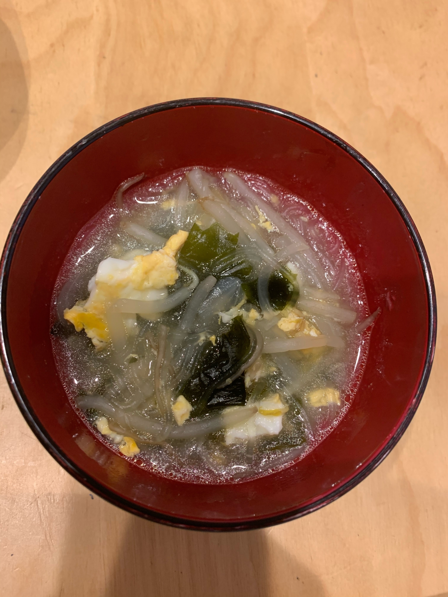 もやしと春雨の卵スープ