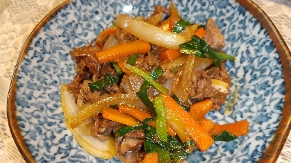 牛肉と玉ねぎのプルコギ風炒め