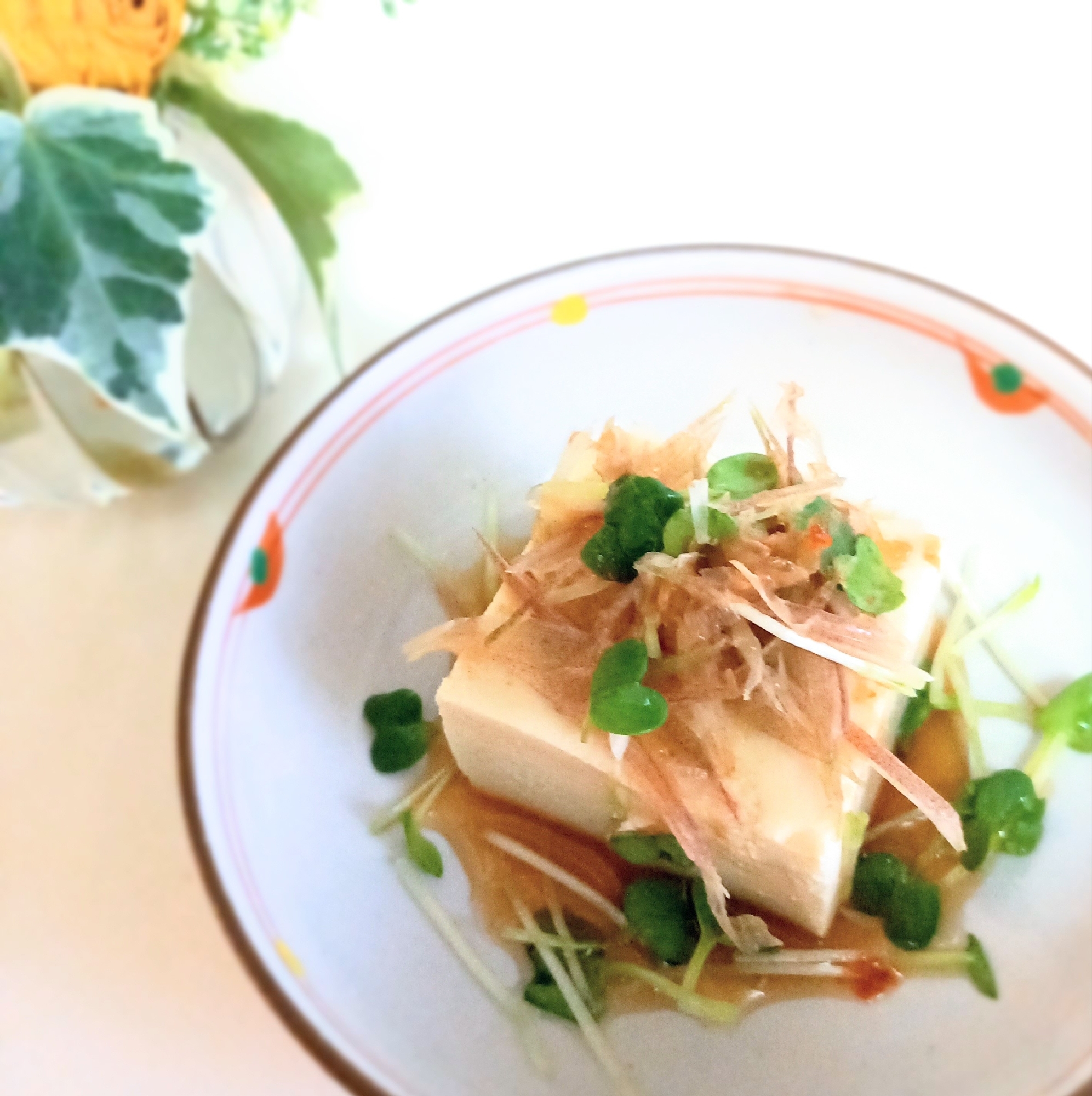 ピリ辛おつまみᕷ* 茗荷と貝割れ大根の冷奴ꕤ୭*