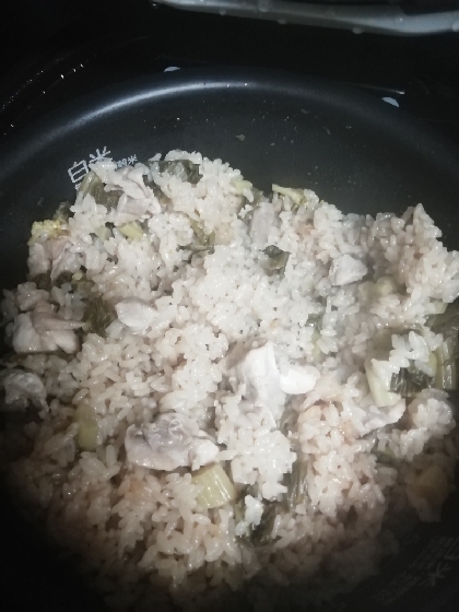 鶏肉と菜の花の炊き込みご飯