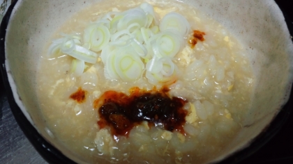 食べるラー油と卵の雑炊