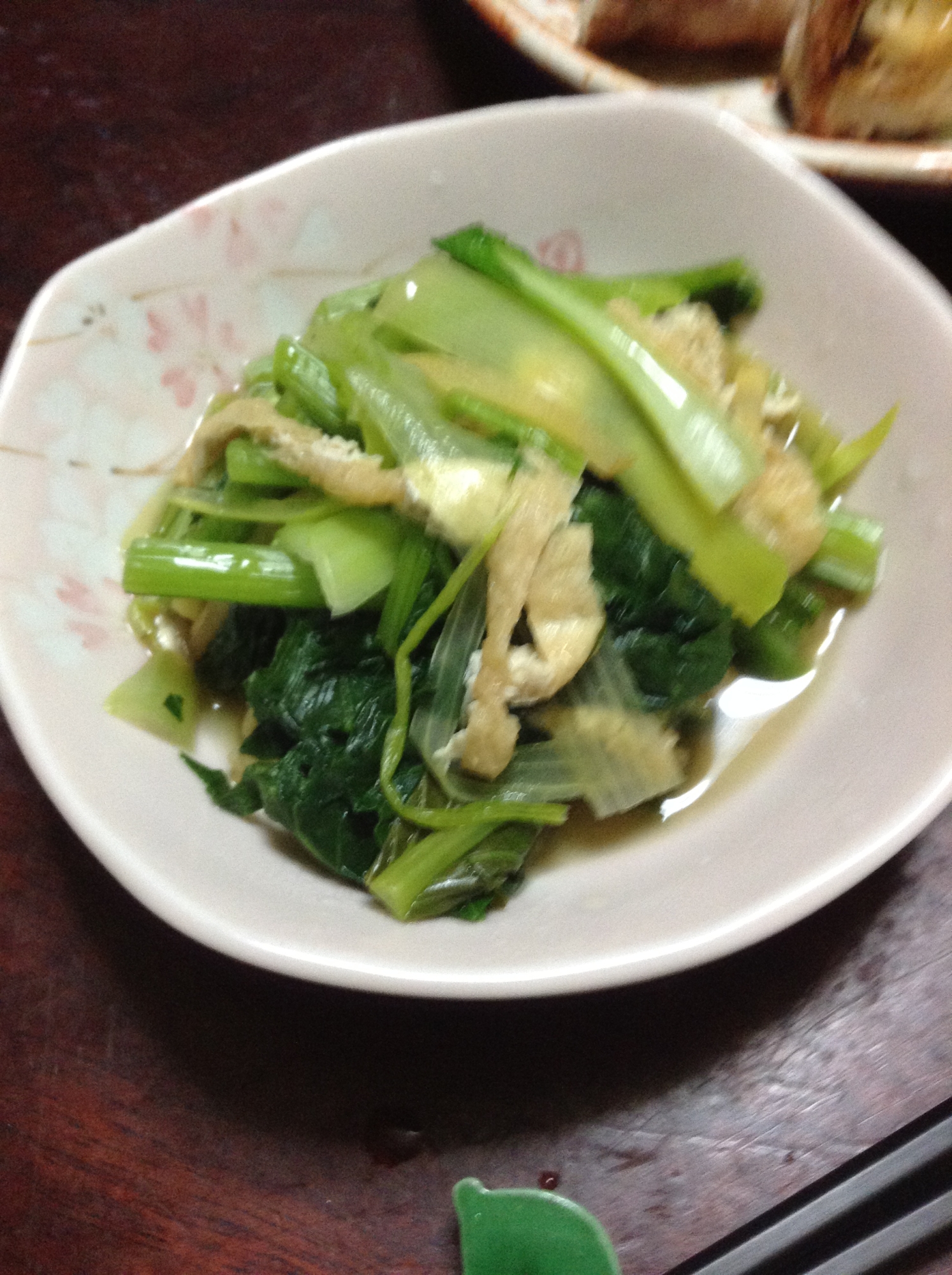 冷え性改善レシピ ネギと生姜入り小松菜の煮浸し レシピ 作り方 By とりあえず乾杯 楽天レシピ