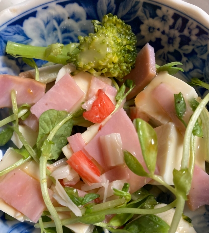 簡単！ハムと豆腐の中華ドレッシングサラダ