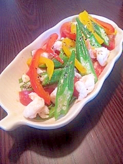 海老とオクラ・夏野菜のマリネ