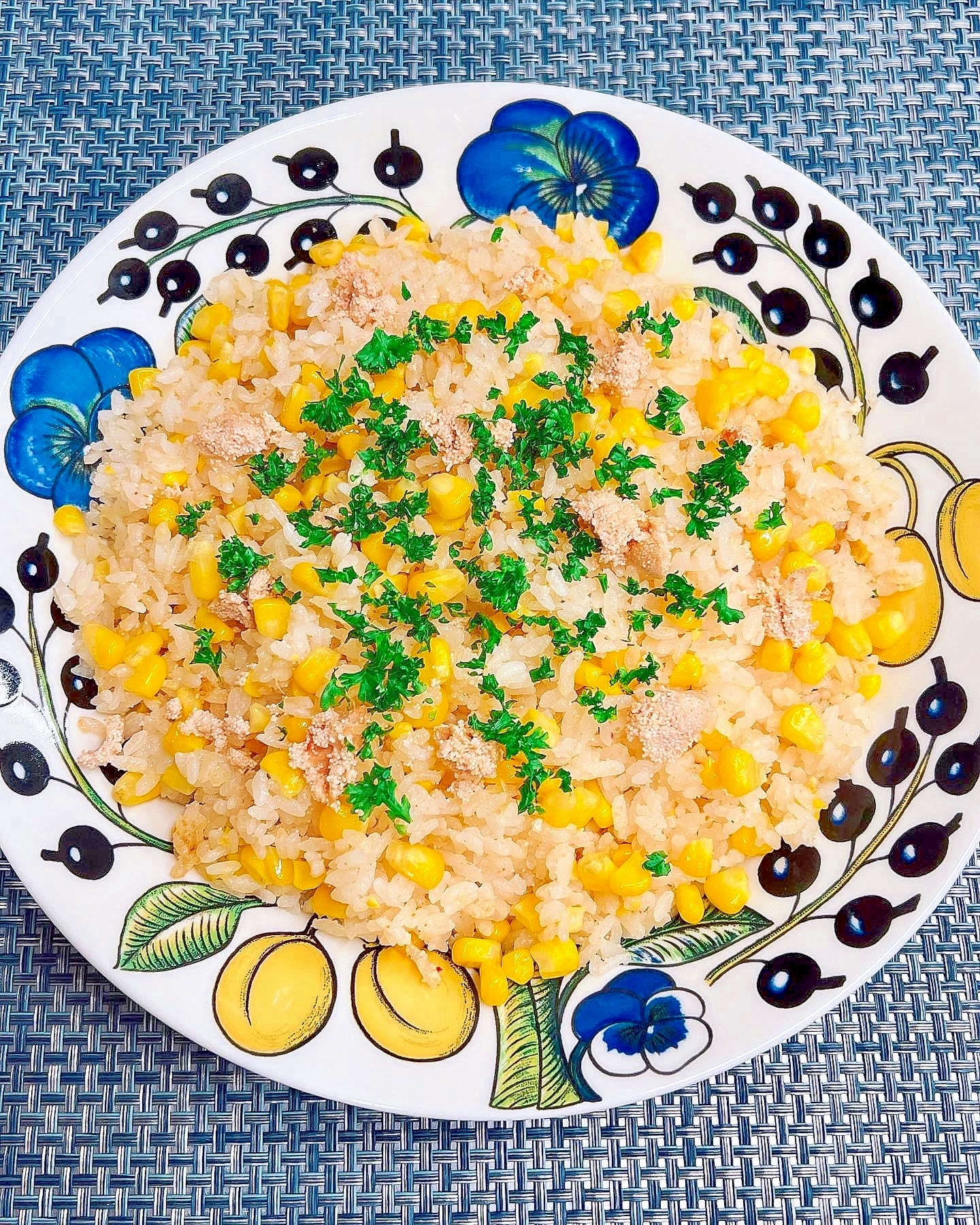 とうもろこしと明太子のピラフ風★炊き込みご飯