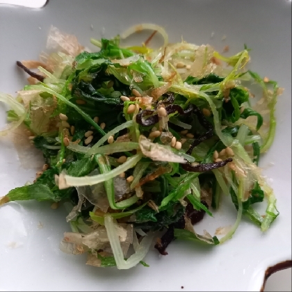 レンジで簡単♡やみつき♡水菜の塩昆布おかか和え