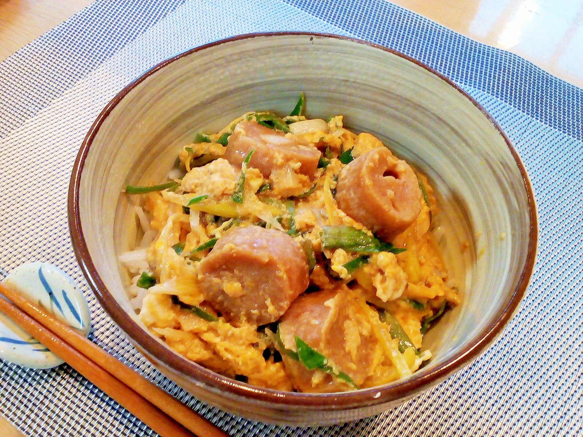 ♪チャーシューの煮汁で♡お麩の玉子とじ丼♪