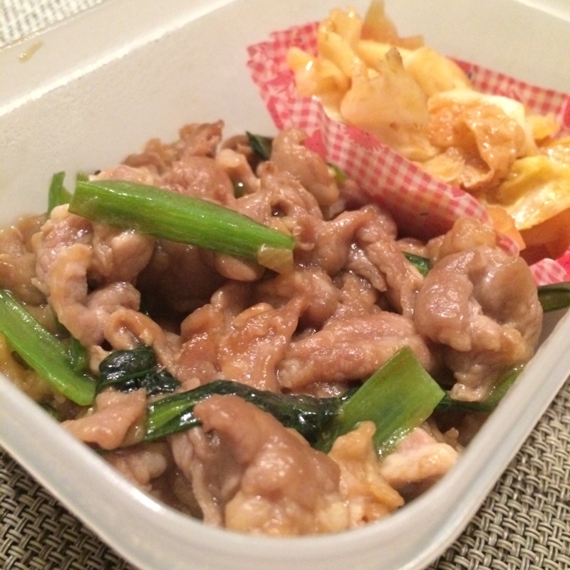 豚肉と小松菜の甘タレ炒め