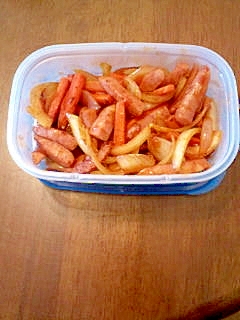 玉ねぎにんじんケチャップ炒め