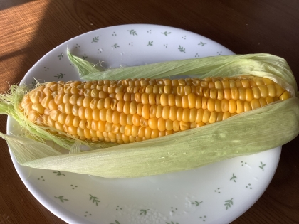 とうもろこし 丸ごと皮のまま レンジで簡単おいしい
