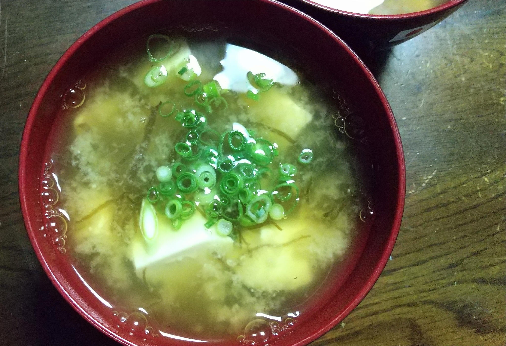 簡単♪豆腐&もずくの味噌汁♪