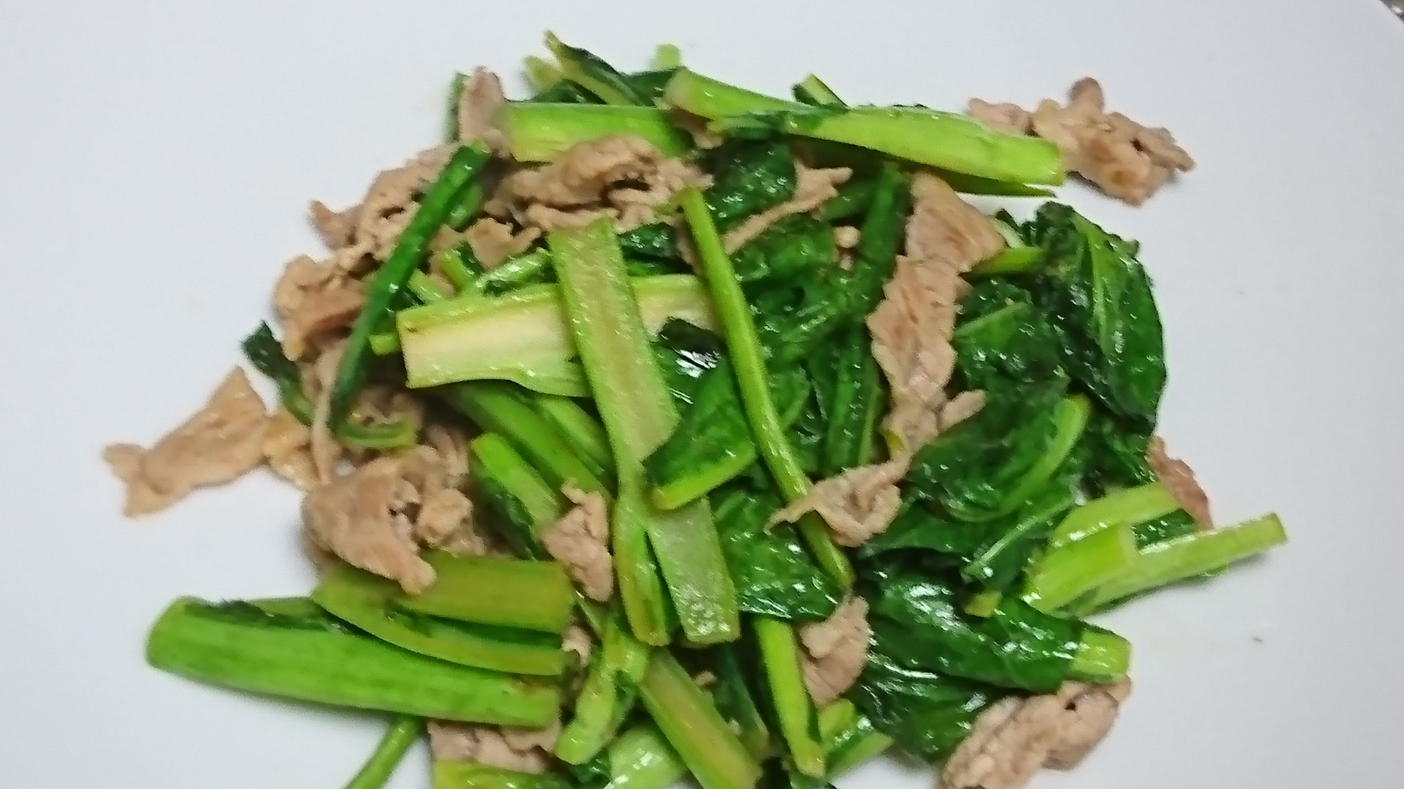 福井の伝統野菜 勝山水菜と豚の炒め物