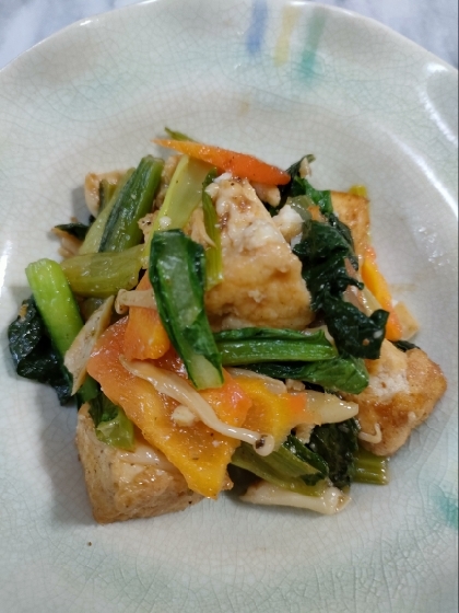 厚揚げとほうれん草とえのきの煮びたし