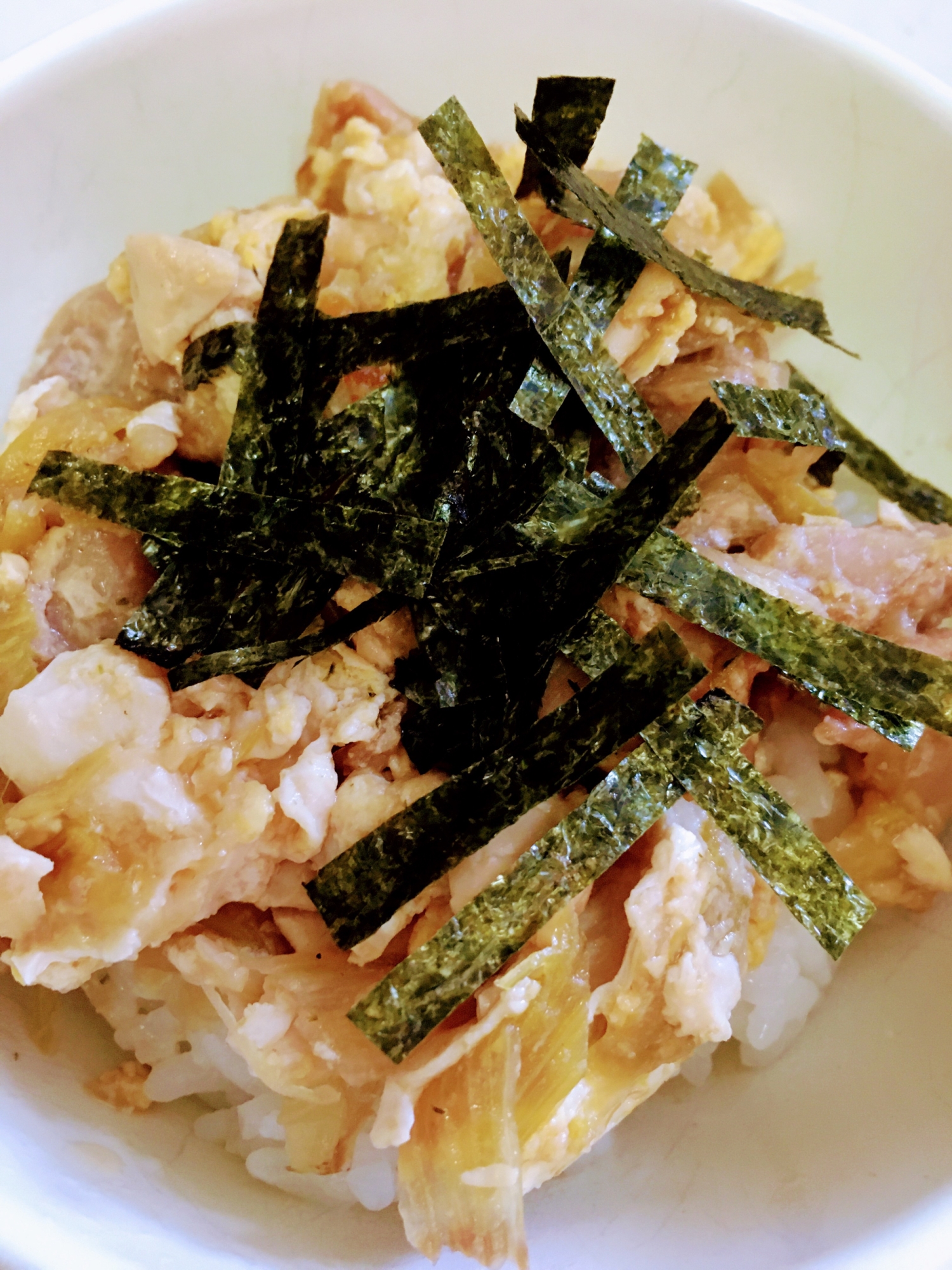 ネギと豆腐のとろとろ親子丼