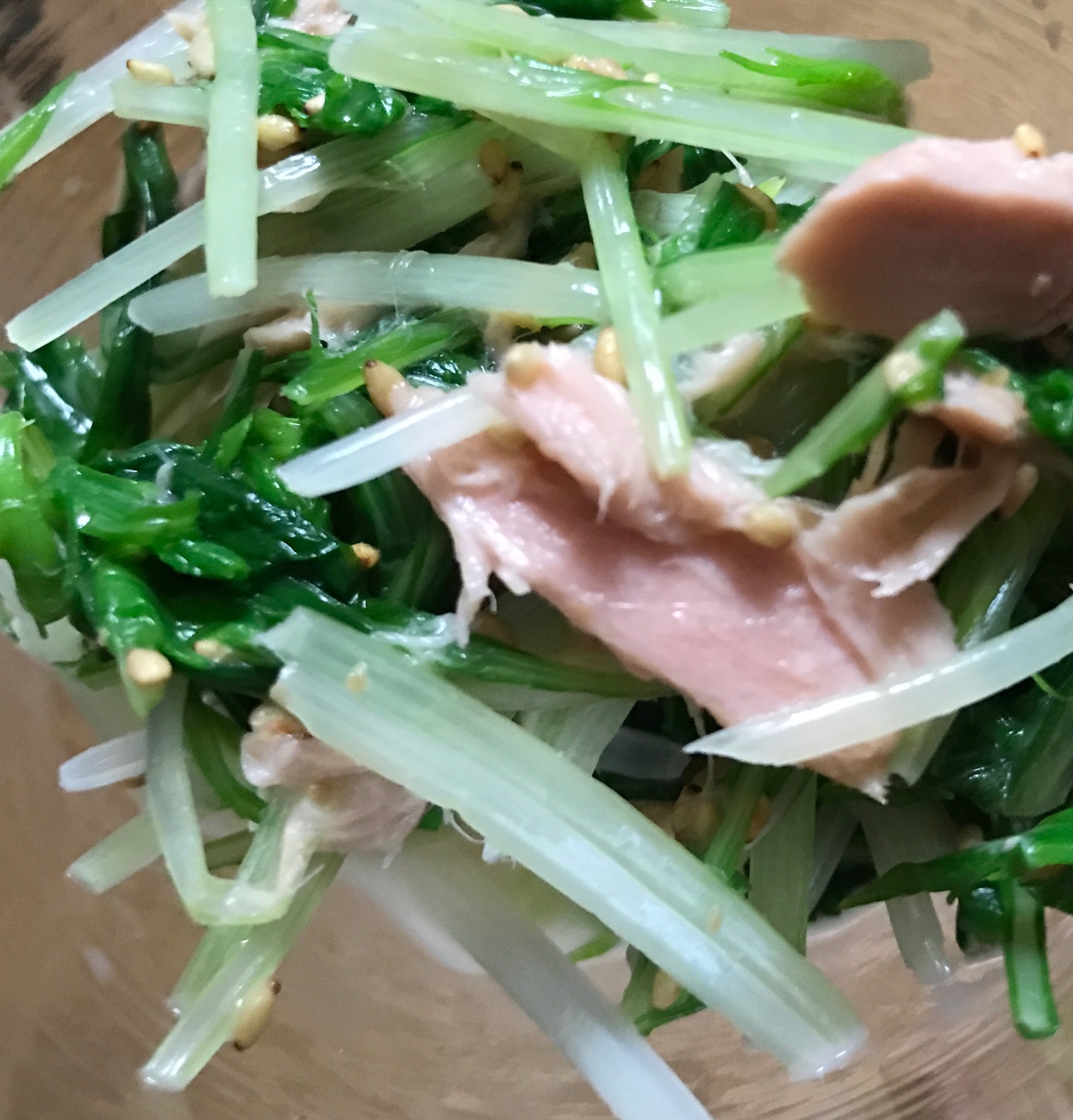 水菜とツナのごまドレサラダ♪