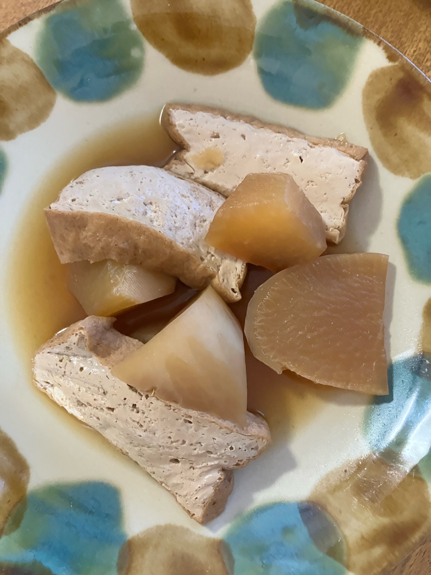 圧力鍋で厚揚げと大根の煮物