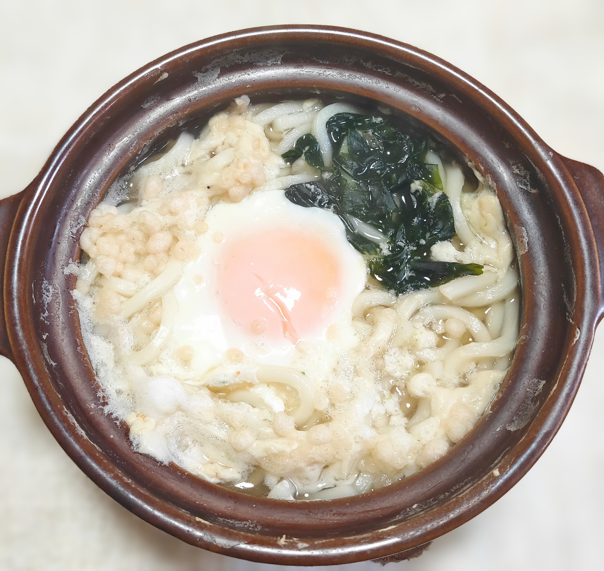 熱々❣わかめ鍋焼きうどん