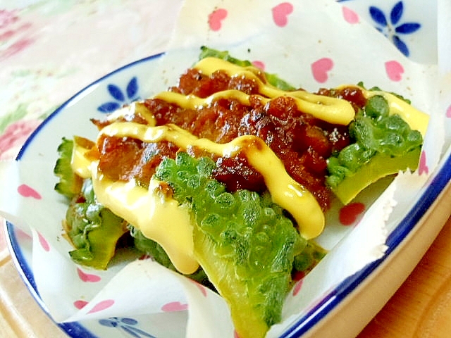 ❤ゴーヤと南瓜とにんにく醤油麹のマヨネーズ焼き❤