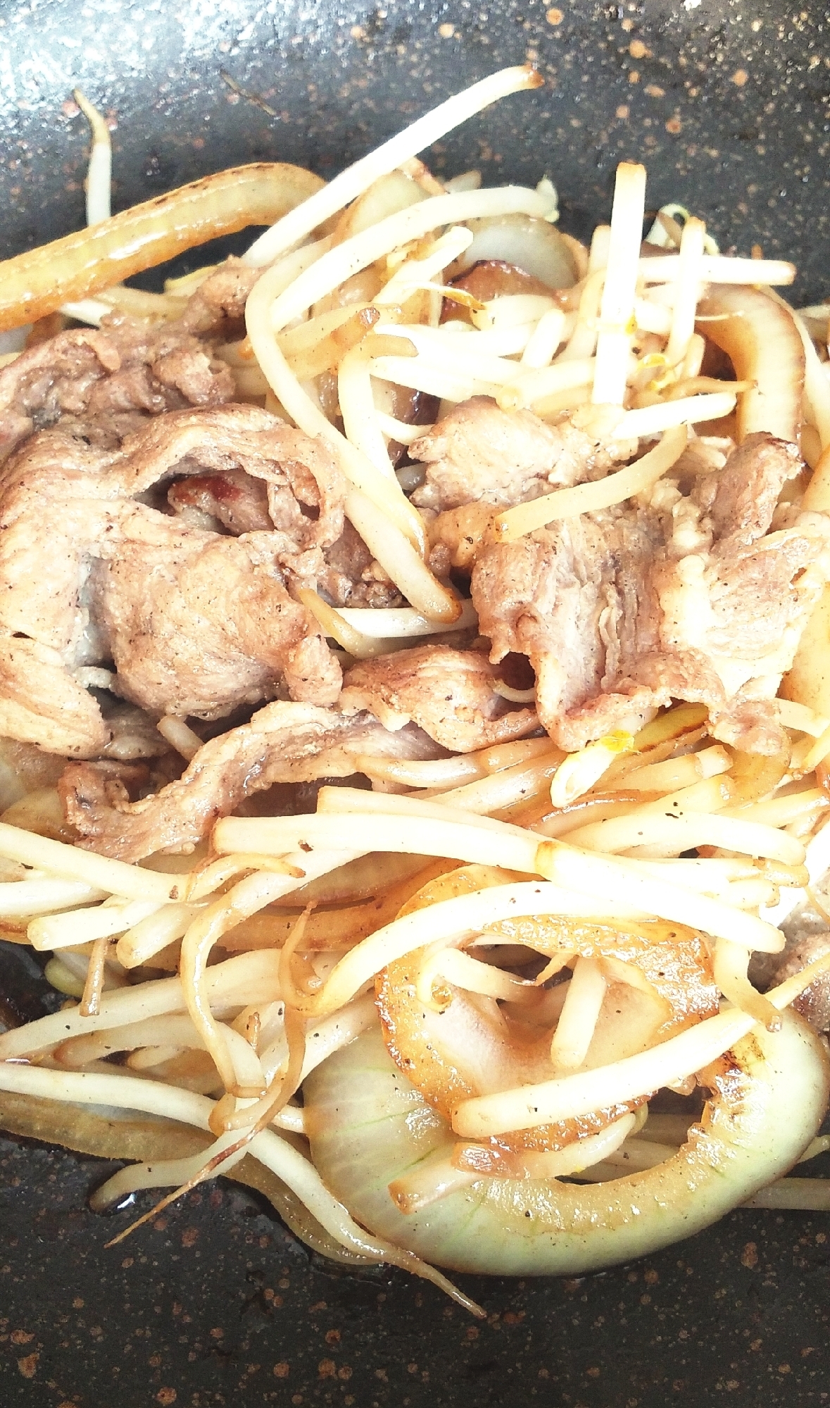 ほりにしで⭐豚肉　もやし　玉葱炒め