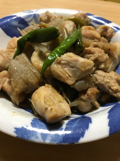 こんにゃくと鶏肉のピリ辛な生姜醤油 de 炒め煮