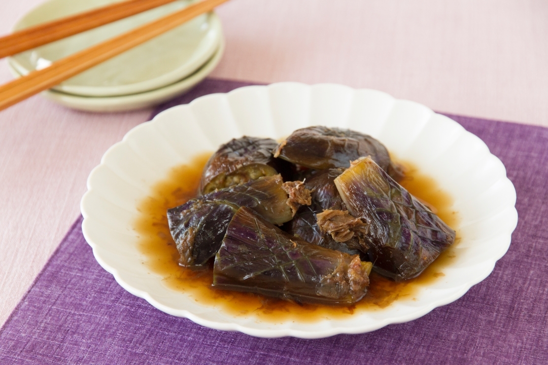 茄子の煮浸し Stewed Eggplant