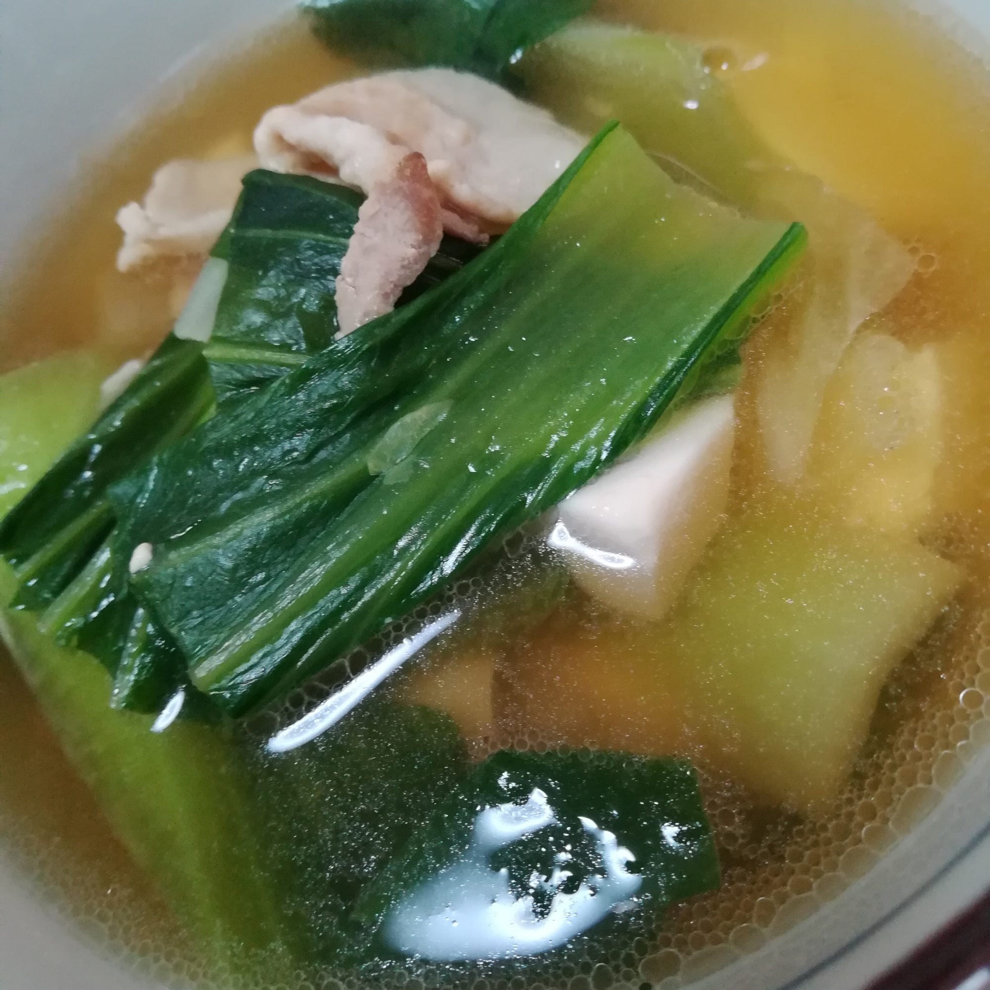 豚バラとチンゲン菜のスープ
