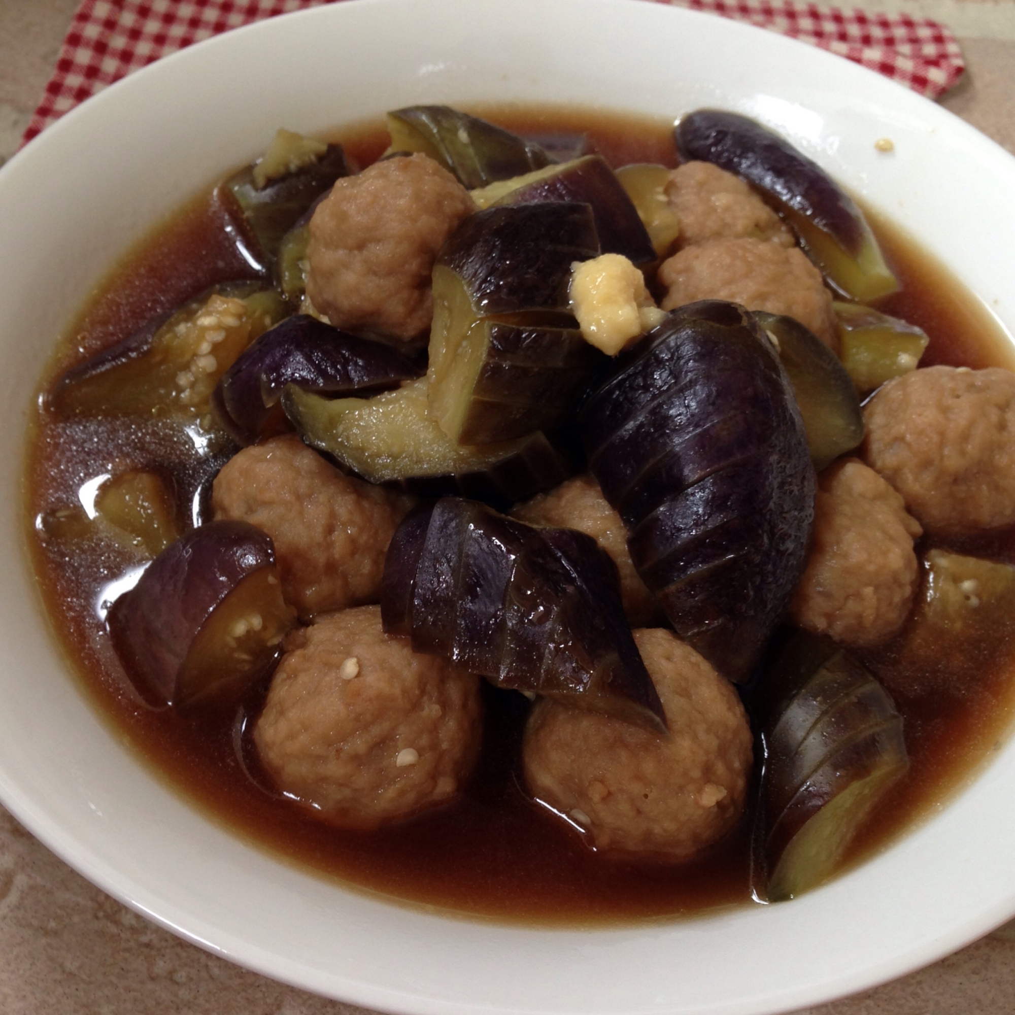 ナスと肉団子のトロッと煮♪