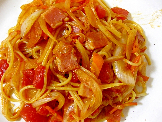 トマト缶を使ったナポリタンスパゲティ