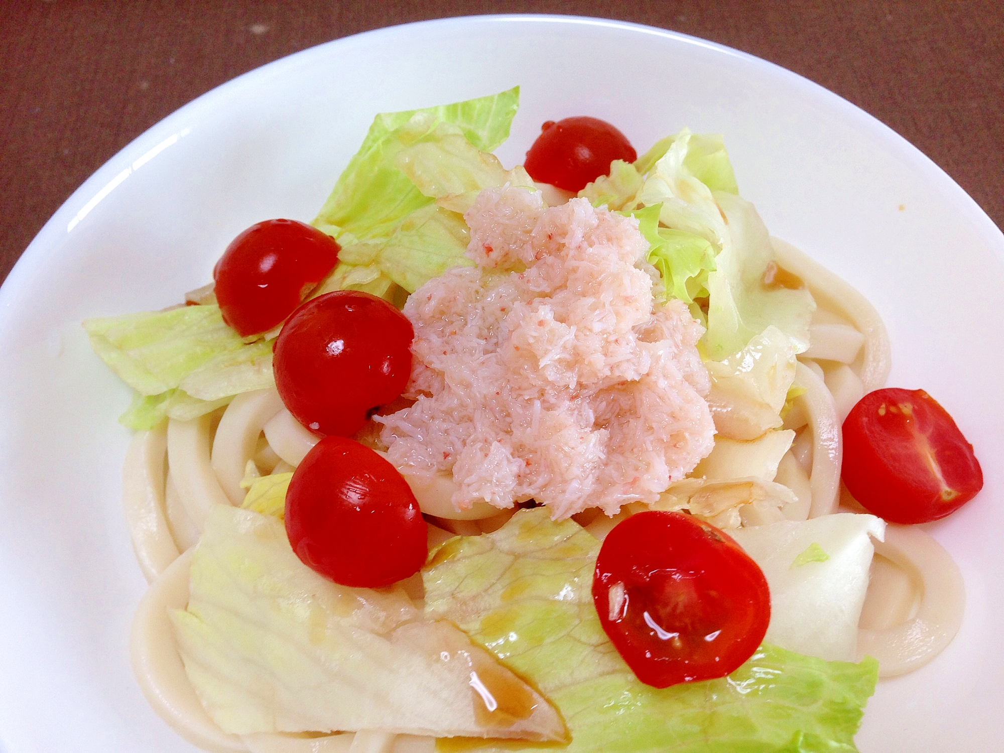 かに缶で☆サラダうどん