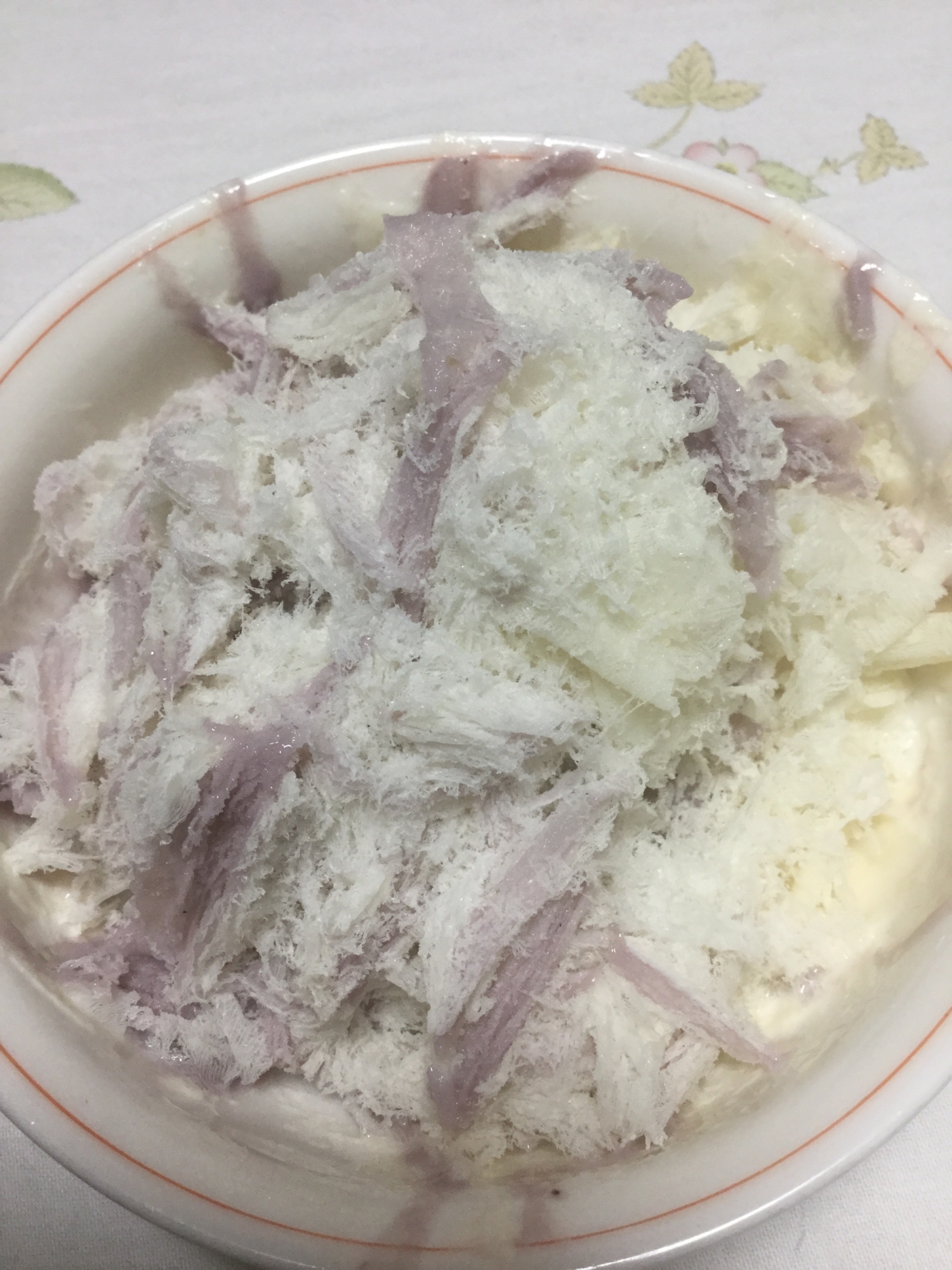 ブルーベリーと豆乳ヨーグルトでかき氷