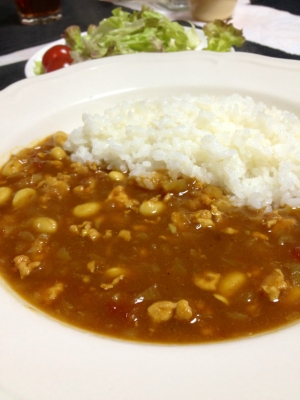 超ヘルシー！鶏挽肉と大豆のトマトカレー