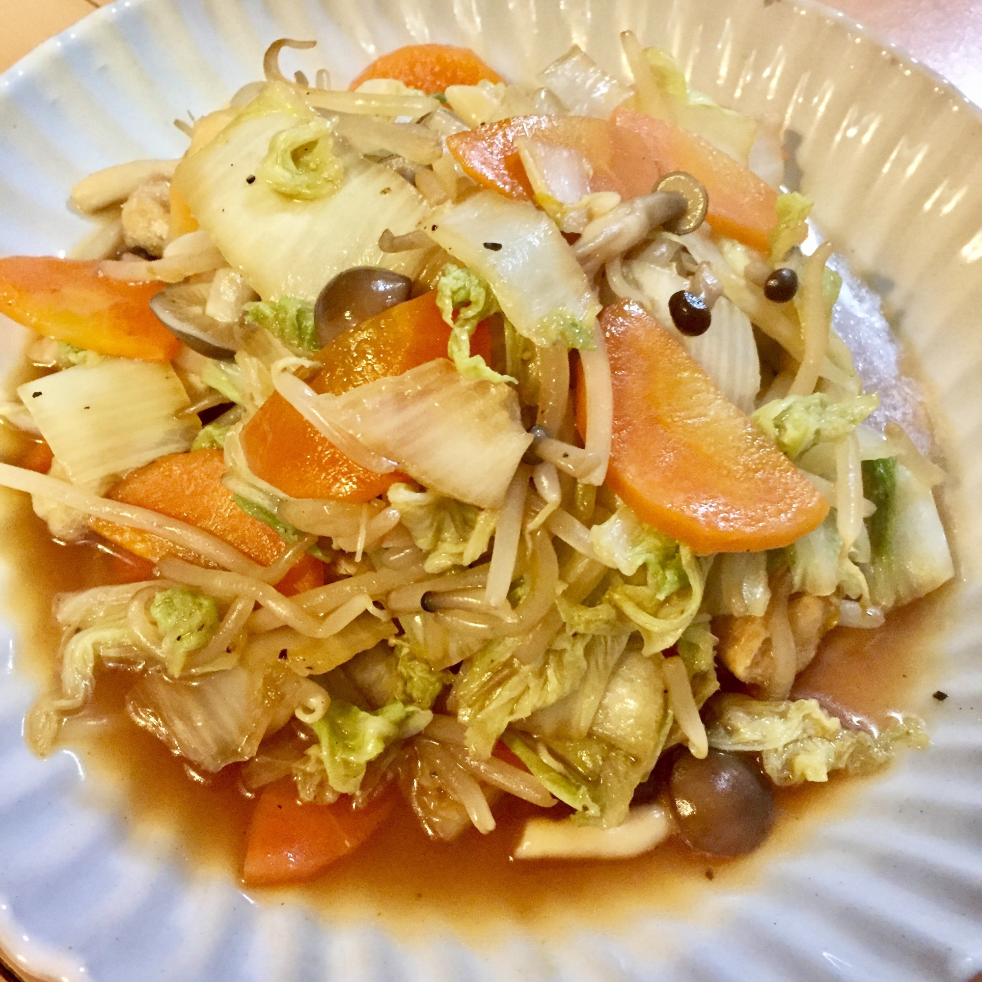 油揚げで節約！オイスターソースの中華野菜炒め