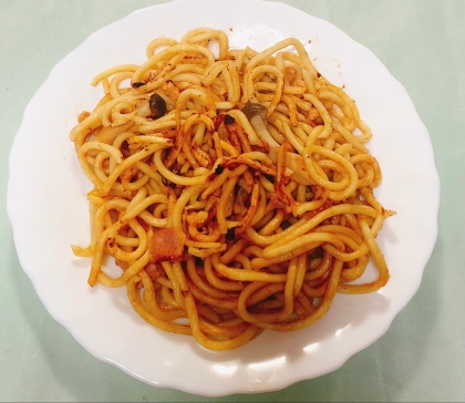 ロースハムと合い挽きミンチのスパゲティ