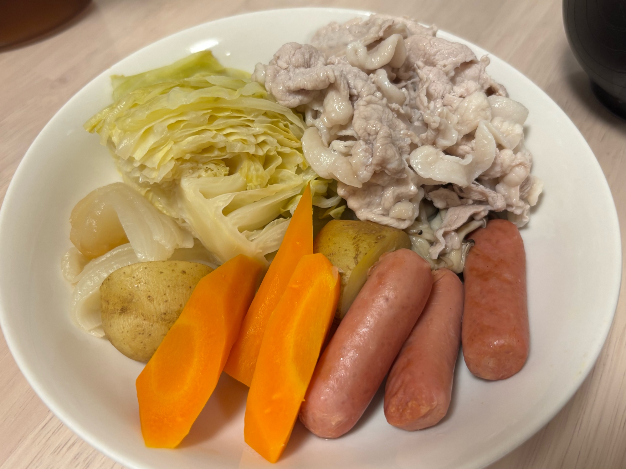 温野菜（圧力鍋）と豚しゃぶ