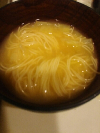 大根の皮と乾燥わけぎ(*^^*)にゅうめん☆