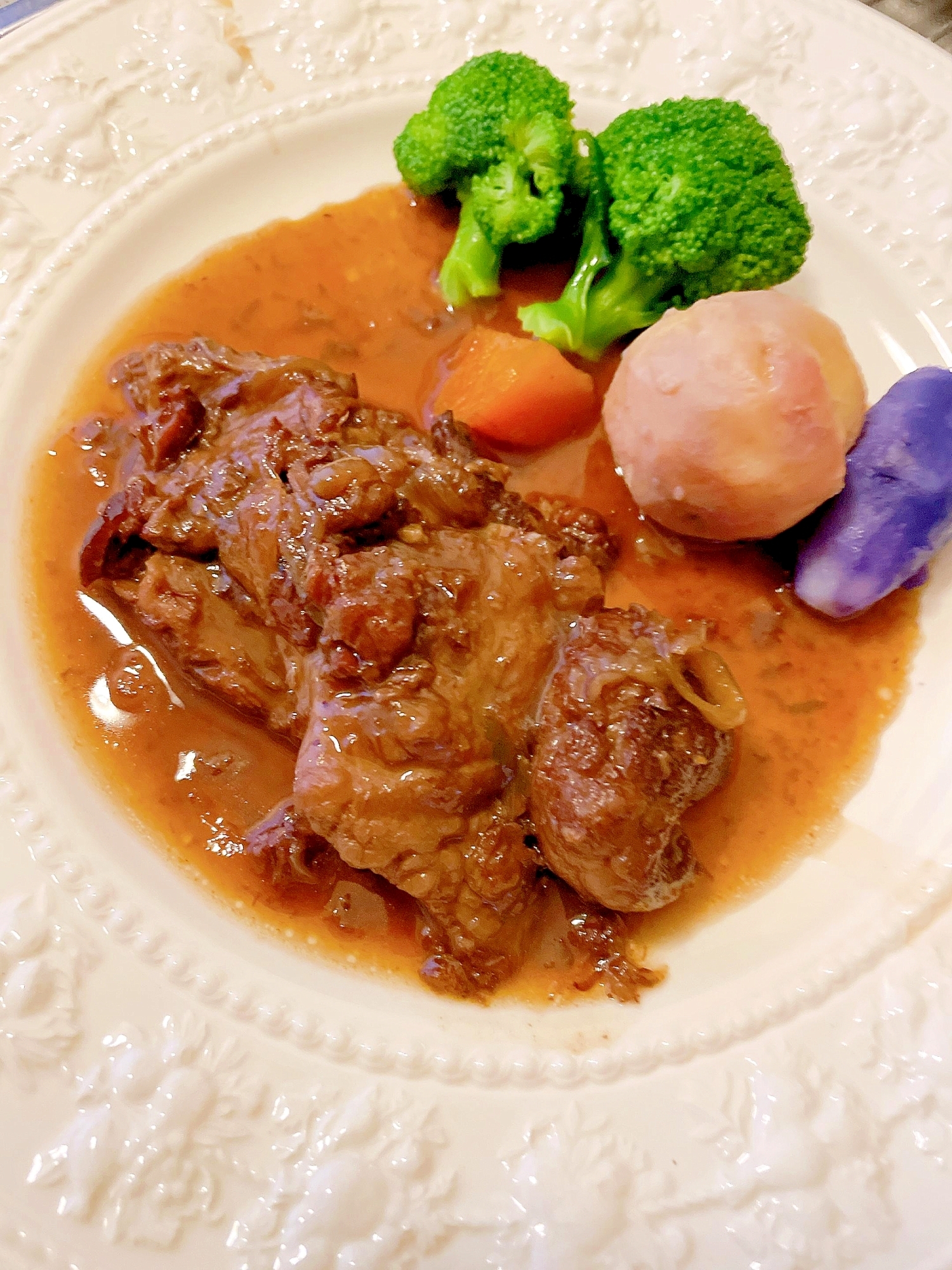 圧力鍋☆牛すじの赤ワイン煮込み