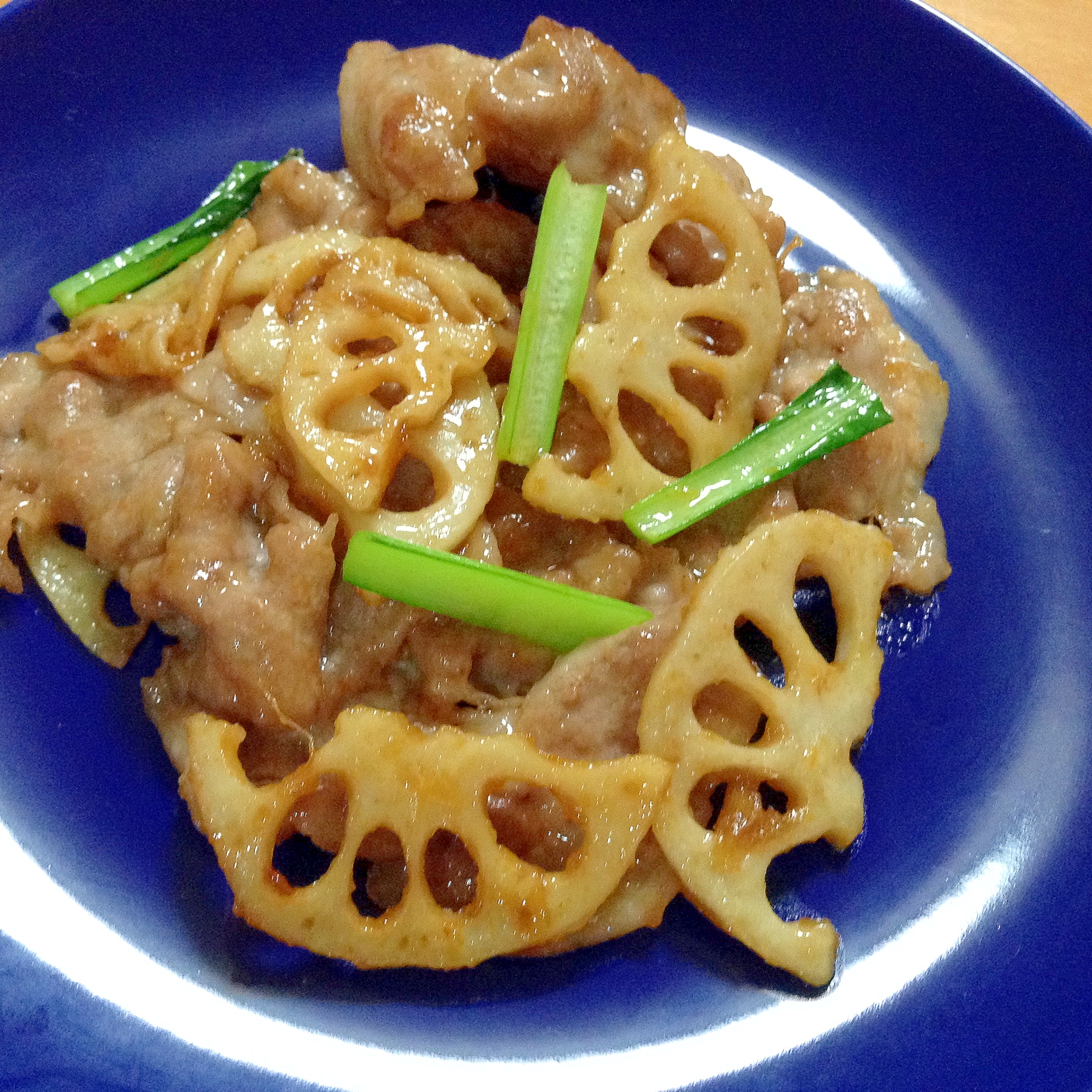 蓮根と豚肉の生姜焼き