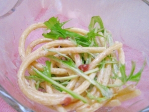 水菜のスパサラダ