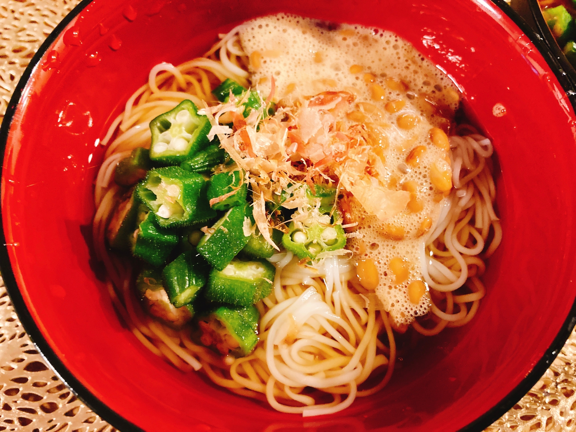 夏のネバネバそうめん(^^)