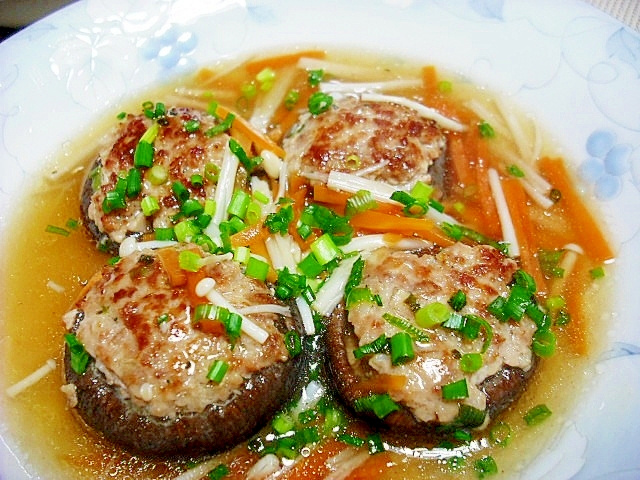 とろ~り、あんかけの肉詰めしいたけ