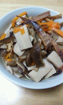 スルメイカで！高野豆腐の煮物