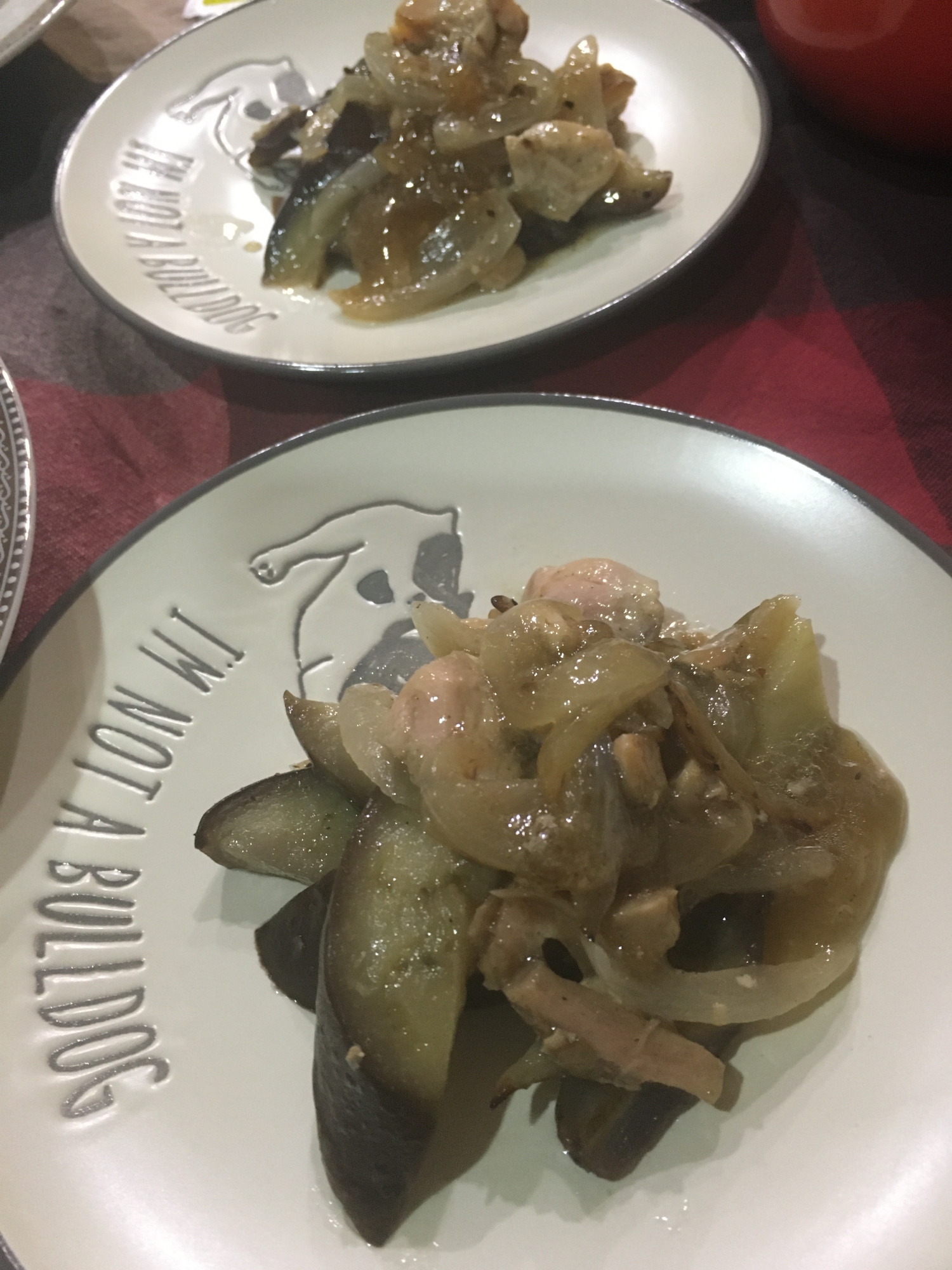 ナスと焼き鳥缶の簡単おかず