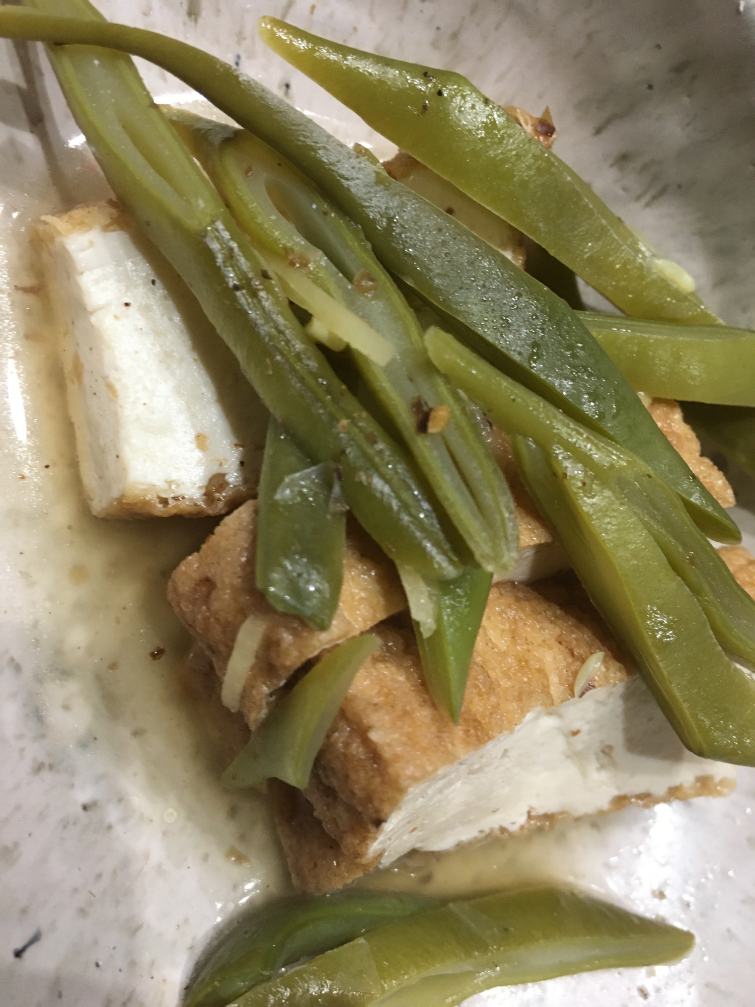 ササゲと厚揚げの煮物