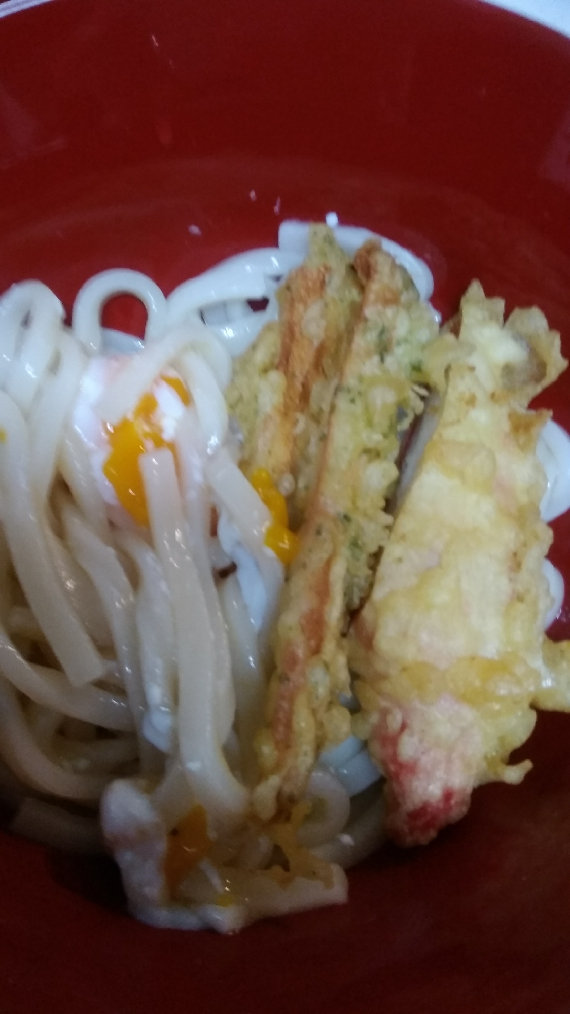 冷たい天ぷらうどん