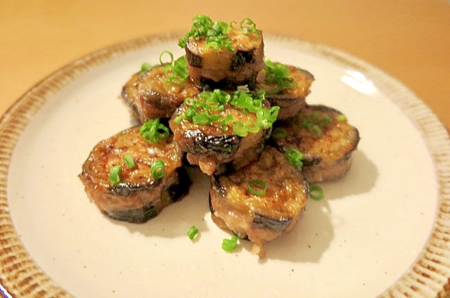 ふんわり茄子のはさみ焼き揚げ