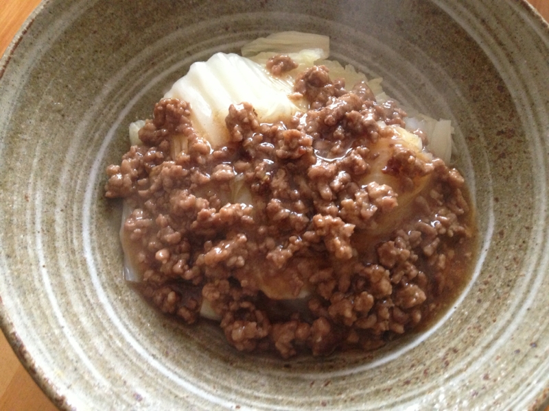 白菜の挽肉あんかけ