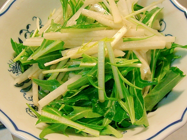 水菜と大根のわさび風味サラダ